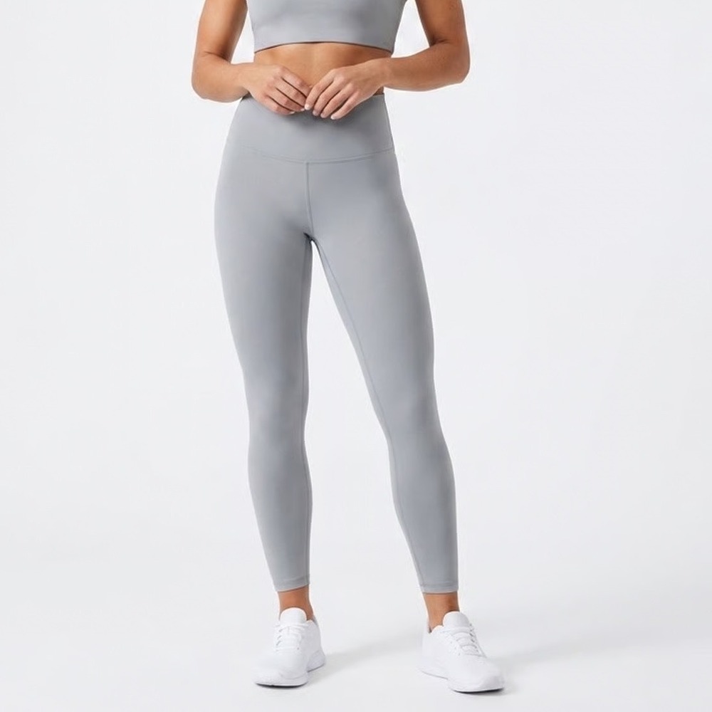 Lavento Ankle Leggings Womens 6 Gray Nylon Stretch Gym Training Yoga Workout